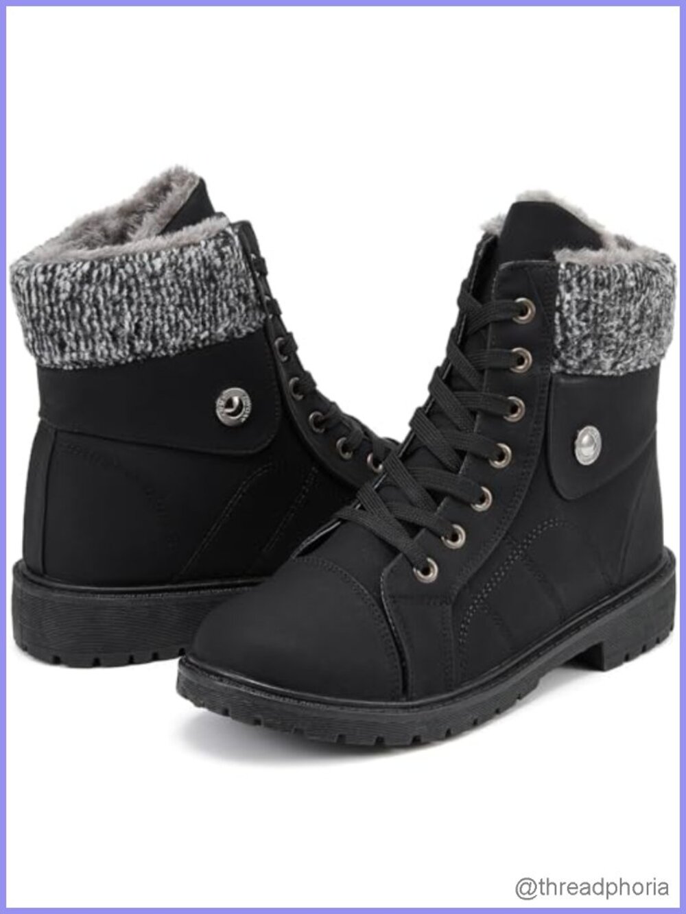 Womens Winter Snow Boots Warm Fur Lined Water-Resistant Ankle Booties Zip Combat